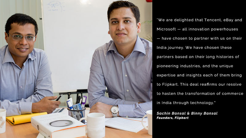 Flipkart raises $1.4B from Tencent, eBay & Microsoft and acquires eBay India